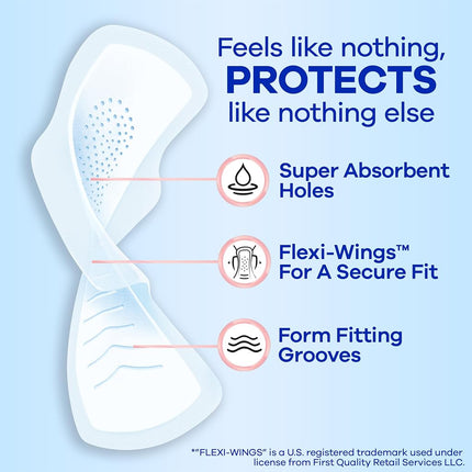 Always Infinity Feminine Pads for Women, Size 2, Heavy Flow Absorbency, with Wings, Unscented, 32 count