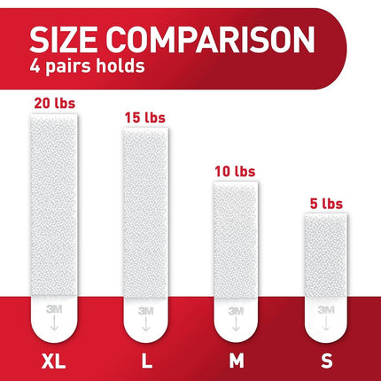 Command 17217-8ES Hanging Strips, X-Large, White, 8 Count