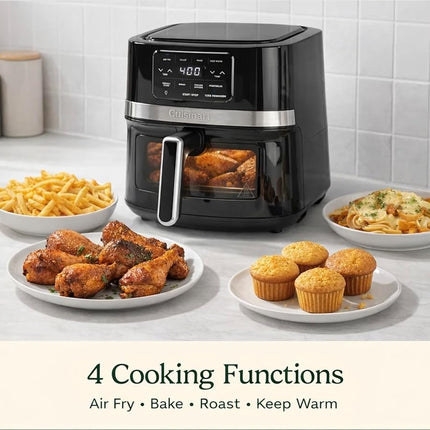 Cuisinart Air Fryer Oven, Stainless Steel Air Fryer, 4.5-Qt Fryer Basket, Dishwasher-Safe Parts with 4 Presets for Roast, Bake, Broil, Air Fry & Keep Warm, Quick & Easy Meals, AIR-160, Black