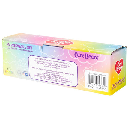 Silver Buffalo Care Bears Cousins, 4 Pack Mini Glass Set, 1.5oz