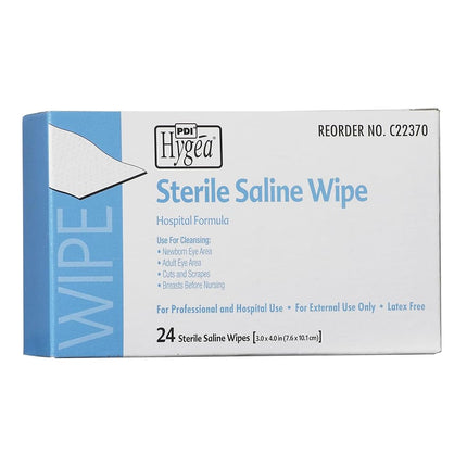 Saline Wipe Hygea Individual Packet Saline Unscented 24 Count
