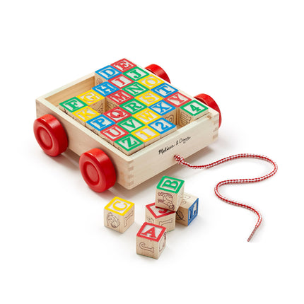 Melissa & Doug Classic ABC Wooden Block Cart (Educ