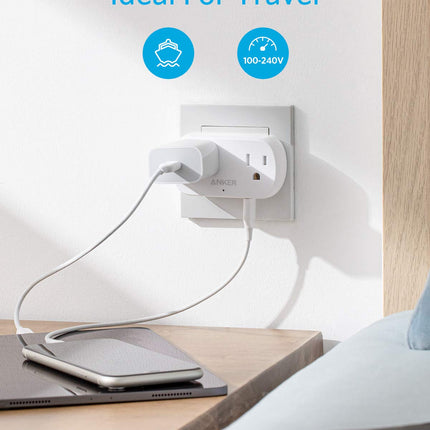 Anker Outlet Extender with USB Wall Plug, PowerExtend USB Plug 2 Mini Charger with 2 Outlets, 2 USB Ports, and PowerIQ Technology, Compact for Travel, Desk, and Cruise Essentials