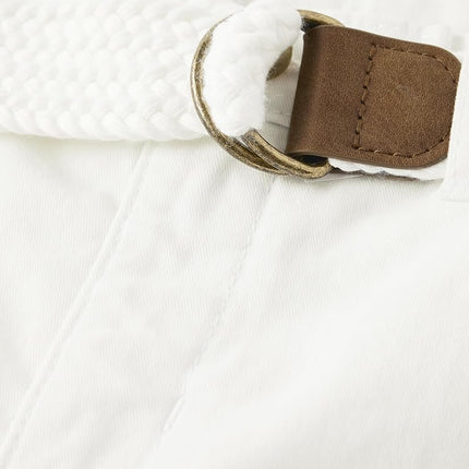 Gymboree Boys' and Toddler Belted Twill Chino Shorts, Simply White, 12