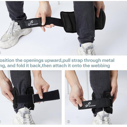 Sportneer Adjustable Ankle Weights 0.45-1.8kg for 2 Packs, Fitness Workout