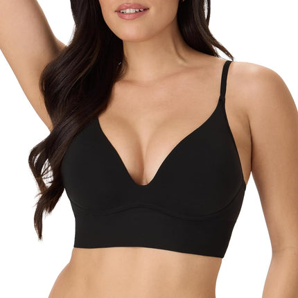 Maidenform Soutien-gorge sans coutures rehausseur pour femme, sans armatures, coupe longue convertible de style débardeur, noir, grande taille