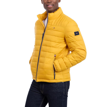 Tommy Hilfiger Men's Lightweight Down Alternative Packable Puffer Jacket Coat, Yellow Gold, 4X