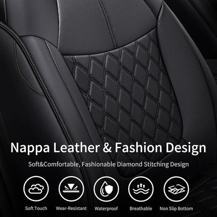 Huidasource Fundas para Asientos de Coche RAV4, Juego Completo a Medida, Cojines Delanteros y Traseros Impermeables para Toyota Rav4 XLE LE XLE Premium Limited 2019-2024 (No para Hybrid/Adventure/TRD Off-Road/Prime, Negro)