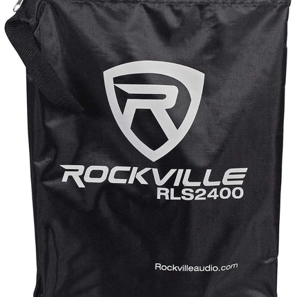 Rockville RLS2400 Lightweight Folding DJ Laptop Stand with Extra Shelf & Travel Bag