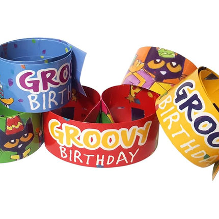 Edupress 62007 Pete The Cat Groovy Birthday Slap Bracelets