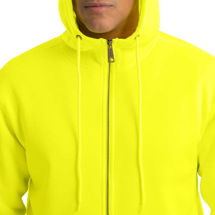 Wrangler Men's Durable Performance Fleece Hi-viz Full Zip Hoodie, Safety Yellow, 3X-Large