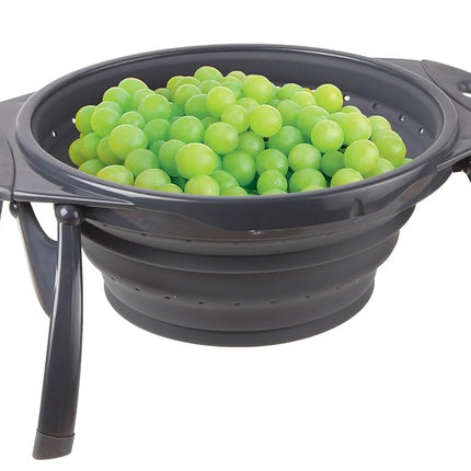 Dexas POP Collapsible Silicone Colander, 10 inch Diameter, Solid Gray