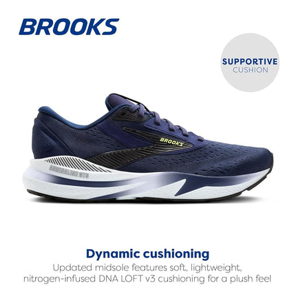 Brooks Men’s Adrenaline GTS 24 Supportive Running Shoe, Peacoat/Black/Sharp Green, 7 Wide