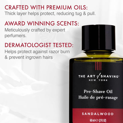 Huile de Pré-Rasage The Art Of Shaving - Huile Essentielle de Santal (Pour Tous Types de Peau) - 60ml