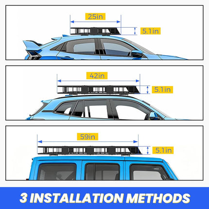 ECOTRIC 67" x 39" x 5.1'' Universal Roof Rack Cargo Carrier Basket with Extension Heavy Duty Steel Car SUV Top Luggage Storage Holder Basket for Travel 550LBS Weight Capacity