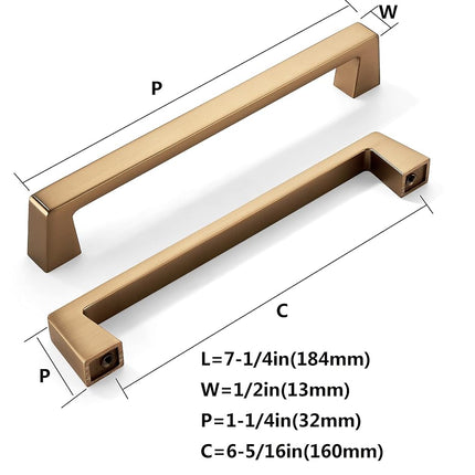 khtumeware 6 Pack 6.25 Inch(160mm) Kitchen Cabinet Handles,Champagne Bronze Cabinet Pulls Kitchen Cabinet Hardware, Furniture Pulls for Bathroom Cupboard Drawer Handles Dresser Pulls