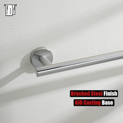 JQK Towel Bar Brushed Steel, 19 Inch 304 Stainless Steel Thicken 0.8mm Towel Rack Bathroom, Towel Holder Wall Mount, Useable Length 16 Inch TB110L16-BN