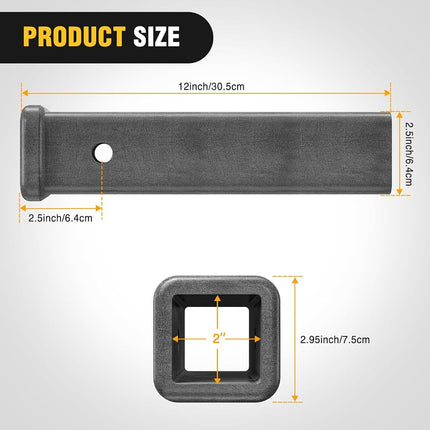Nilight Hitch Adapter 2" x 12" Combo Bar Trailer Receiver Tube Weld-on Raw Steel Hitch Bar