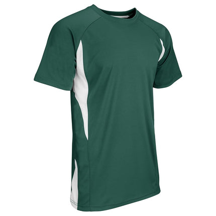 Maillot de baseball léger CHAMPRO Top Spin pour garçons, Vert forêt/Blanc