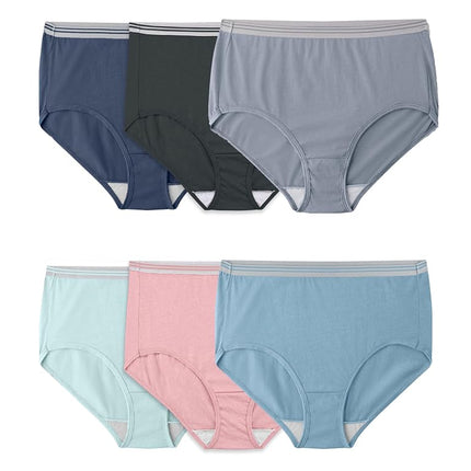 Fruit of the Loom Culottes Femme Grande Taille, Conçues pour épouser Vos Courbes, Slip - Microfibre - Assorties, 10 Grande Taille
