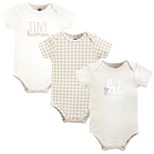 Hudson Baby Unisex Baby Cotton Bodysuits, New Here