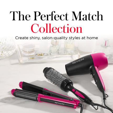 REVLON Perfect Match Plancha alisa, crea rizos y ondas | Plancha para el cabello con placas de cerámica que reducen el daño y restauran la humedad y el brillo naturales