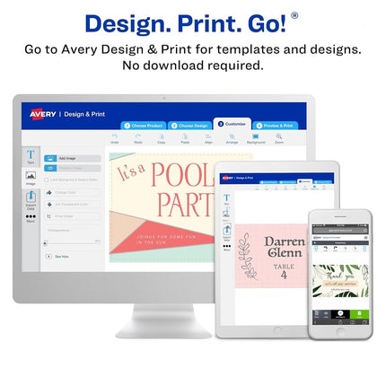 Avery Printable Business Cards, Inkjet Printers, 1,000 Cards, 2 x 3.5, Clean Edge, Heavyweight (8870)