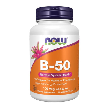 NOW Supplements, Vitamin B-50 mg, 100 Veg Capsules
