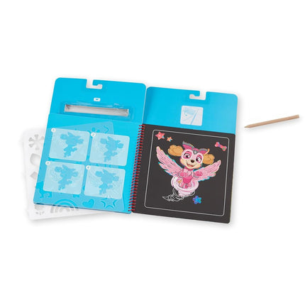 Melissa & Doug PAW Patrol Scratch Art Pad - Skye Multicolor Reveal Travel Activity Pad, 33260