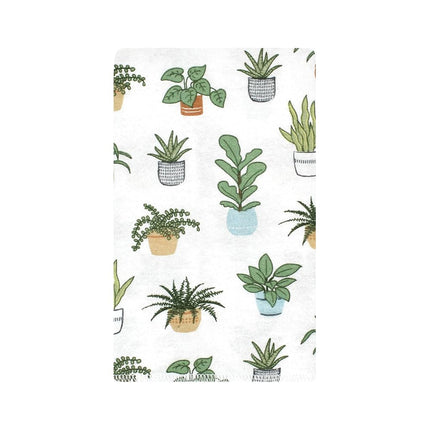 Hudson Baby Unisex Baby Cotton Flannel Burp Cloths, Plants 10 Pack, One Size