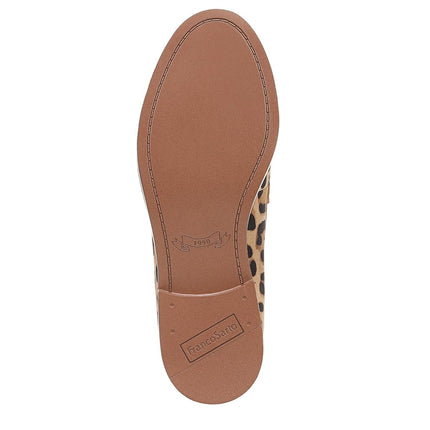 Franco Sarto Women's Carolyn Low Loafer, Tan Leopard Print Suede, 5