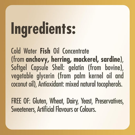 Solgar Omega-3 Triple Strength 950 mg Softgels - Pack of 100 - High Potency Fish Oil Supplement - Supports Heart, Brain and Eye Health