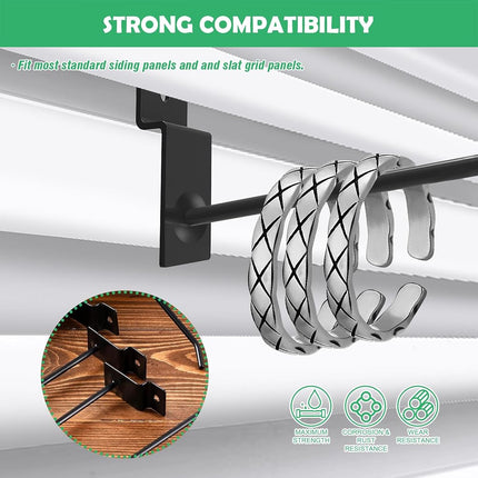Yauhar 2/4/6/8 Inches Slatwall Panel Hooks Assortment Set, Heavy Duty Slat Wall Hanging Display Hooks Pegboard Hanger Hook for Gridwall Garage Shop Retail (Black, 8 Inch)