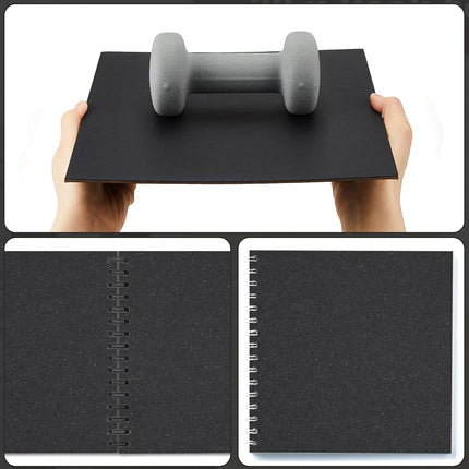 Lewtemi 20 Pcs Book Board, Binders Board Chipboard Designer Bookboard Kraft Heavy Duty Chipboard Sheets Bookbinding Supplies for Book Binding Cover (Black, 12 x 12 Inch 80PT), OB-221206-G