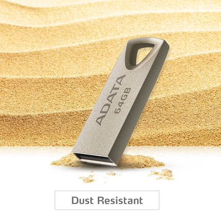 ADATA UV210 64GB Metallic Style Capless Water Resistant Dust Resistant Impact Resistant USB Flash Drive, Gold (AUV210-64G-RGD)