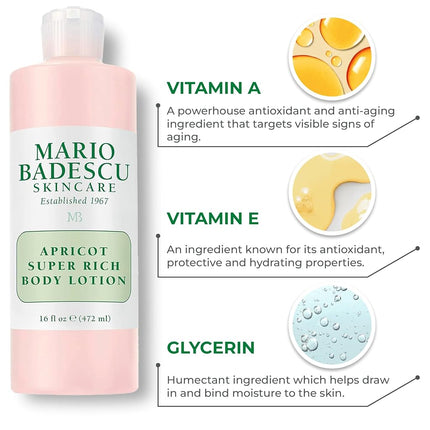 Mario Badescu Apricot Super Rich Body Lotion, 6 oz.
