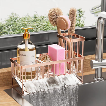 Cisily Sink Caddy Organzier with High Brush Holder