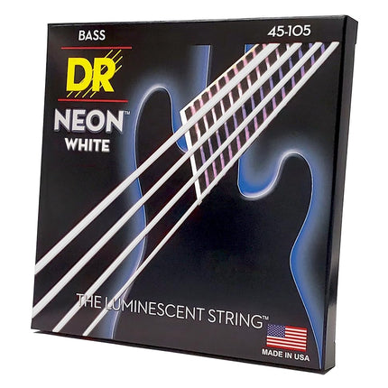DR NWB-45 Strings HI-DEF NEON� - WHITE coloured Bass Strings: Medium 45-105