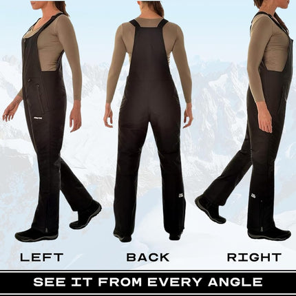 ARCTIX Women's Essential Insulated Overalls skiing bibs, Black, M UK