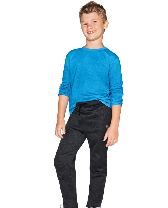 The Children's Place Pantalon de sport performant pour garçon, noir chiné, taille M