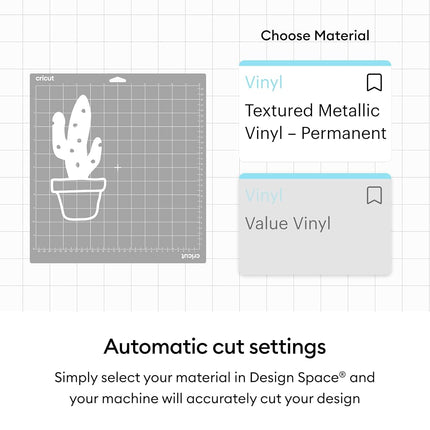 Cricut Permanent Adhesive Vinyl with Metallic Texture, Luxe Pack, 30.5 cm x 30.5 cm (12 in x 12 in), 6 pcs