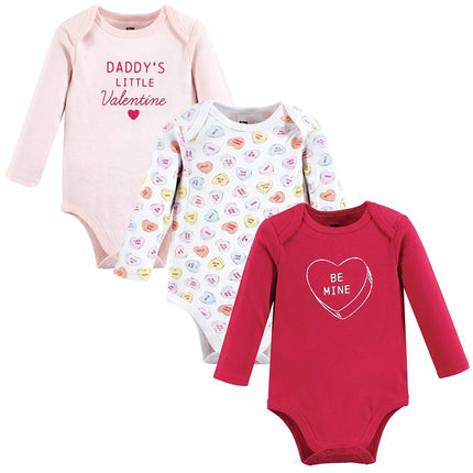 Hudson Baby unisex-baby Cotton Long-sleeve Bodysuits, Be Mine Valentine, 9-12 Months