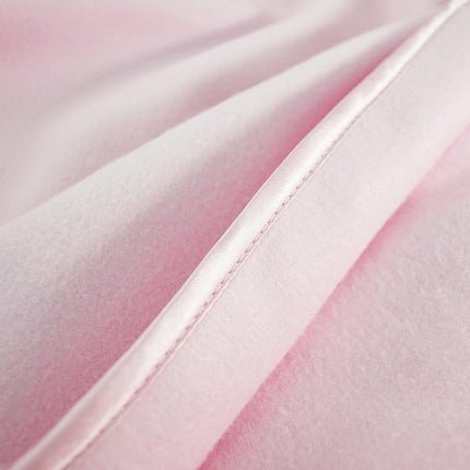 American Baby Company 2-Piece Fleece Blanket with Silk-Like Satin Trim Set, Soft, Warm & Cozy, Pink and White, 30" x 30" for Boys and Girls, Perfect for Baby Carrier, Stroller, Travel and Gifting