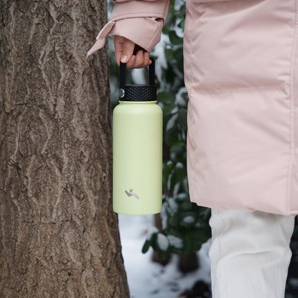 Konokyo Insulated Water Bottle with Straw,40oz 3 Lids Metal Bottles Stainless Steel Water Flask,Bamboo Grove