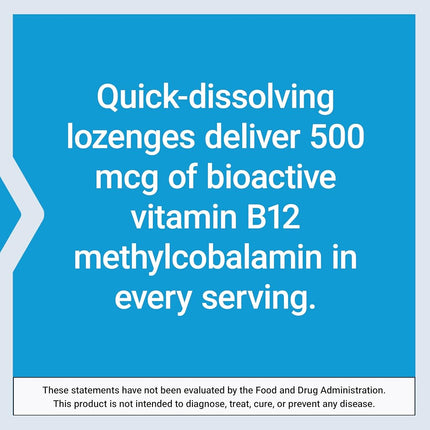 Life Extension B12, 500 Mcg, 100 dissolving lozenges