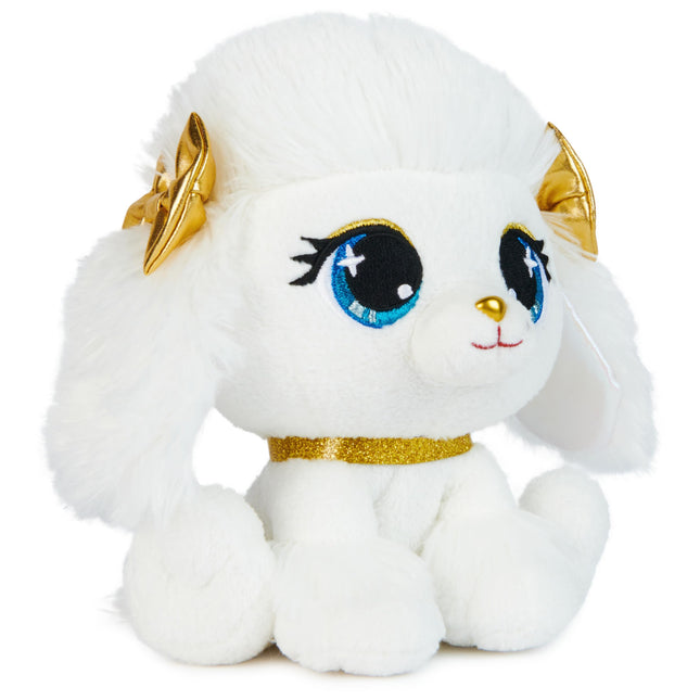 P.Lushes Designer Fashion Pets Catalina Monroe Caniche Premium de Peluche, Blanco y Dorado, 6 pulgadas
