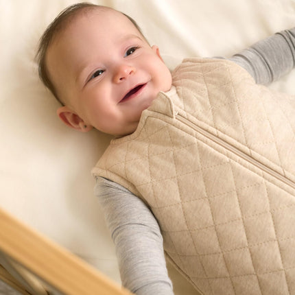 Gerber Unisex Baby Quilted Wearable Blanket, Oatmeal Heather, 0-6 Months