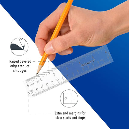 Westcott 10561 Acrylic Clear Ruler, 6 in