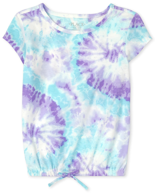 The Children's Place Girls Print Cinch Front Top, 