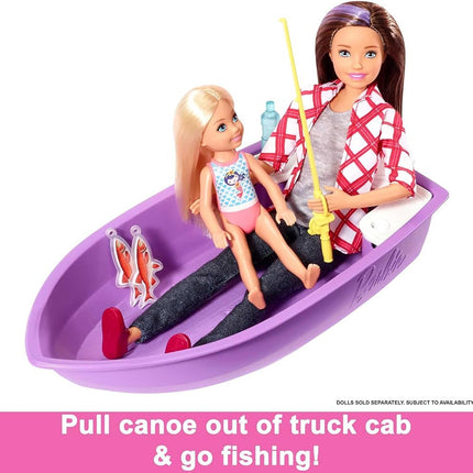 Barbie 3-in-1 DreamCamper Vehicle, Approx. 3-ft, Transforming Camper with Pool, Truck, Boat and 60 Accessories, Makes a Great 3 to 7 Year Olds